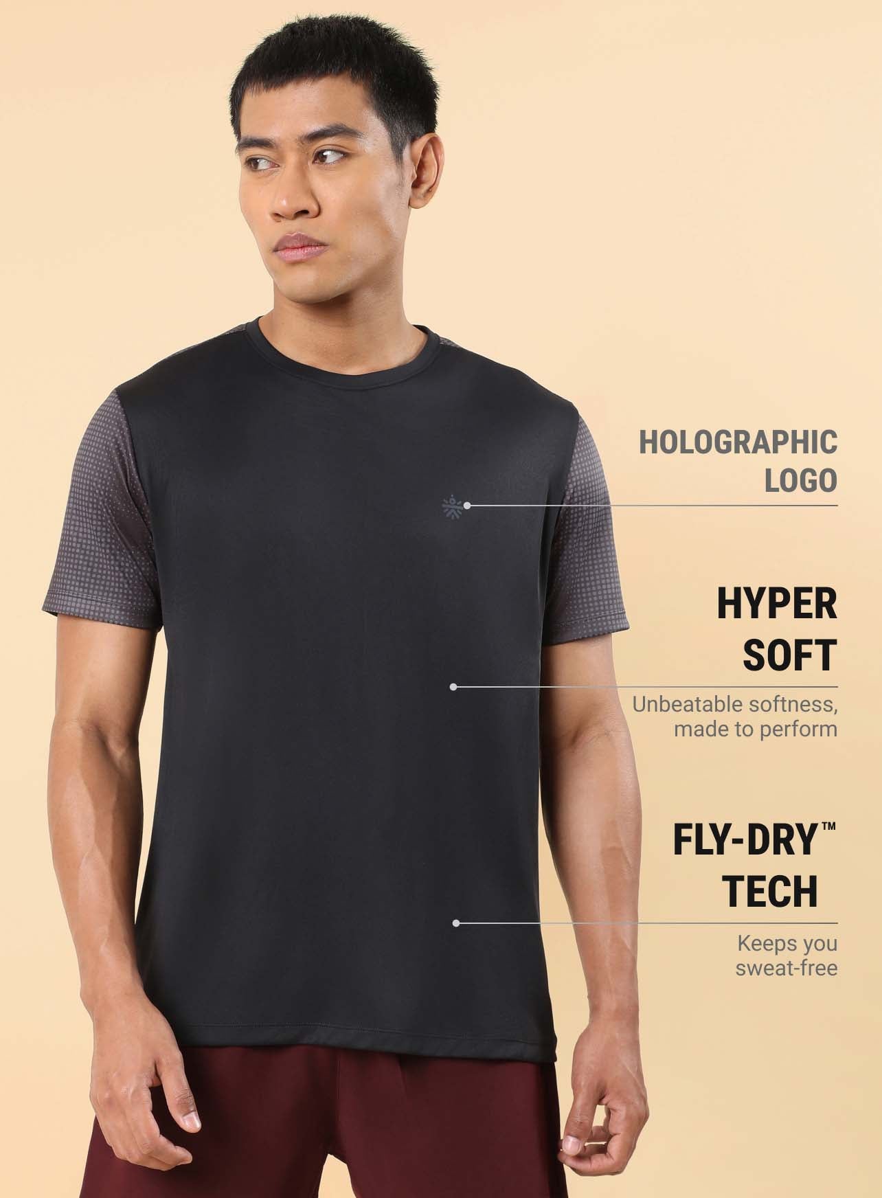 Men's Black High Energy Print Training T-shirt