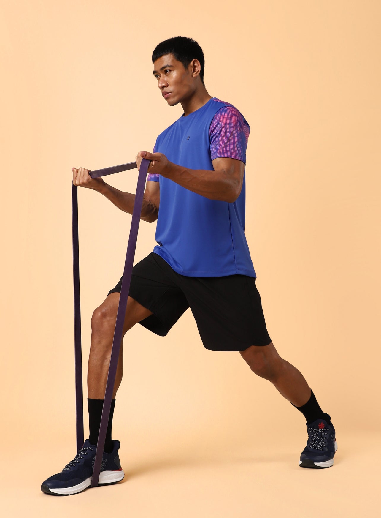 Men's Blue High Energy Print Training T-shirt