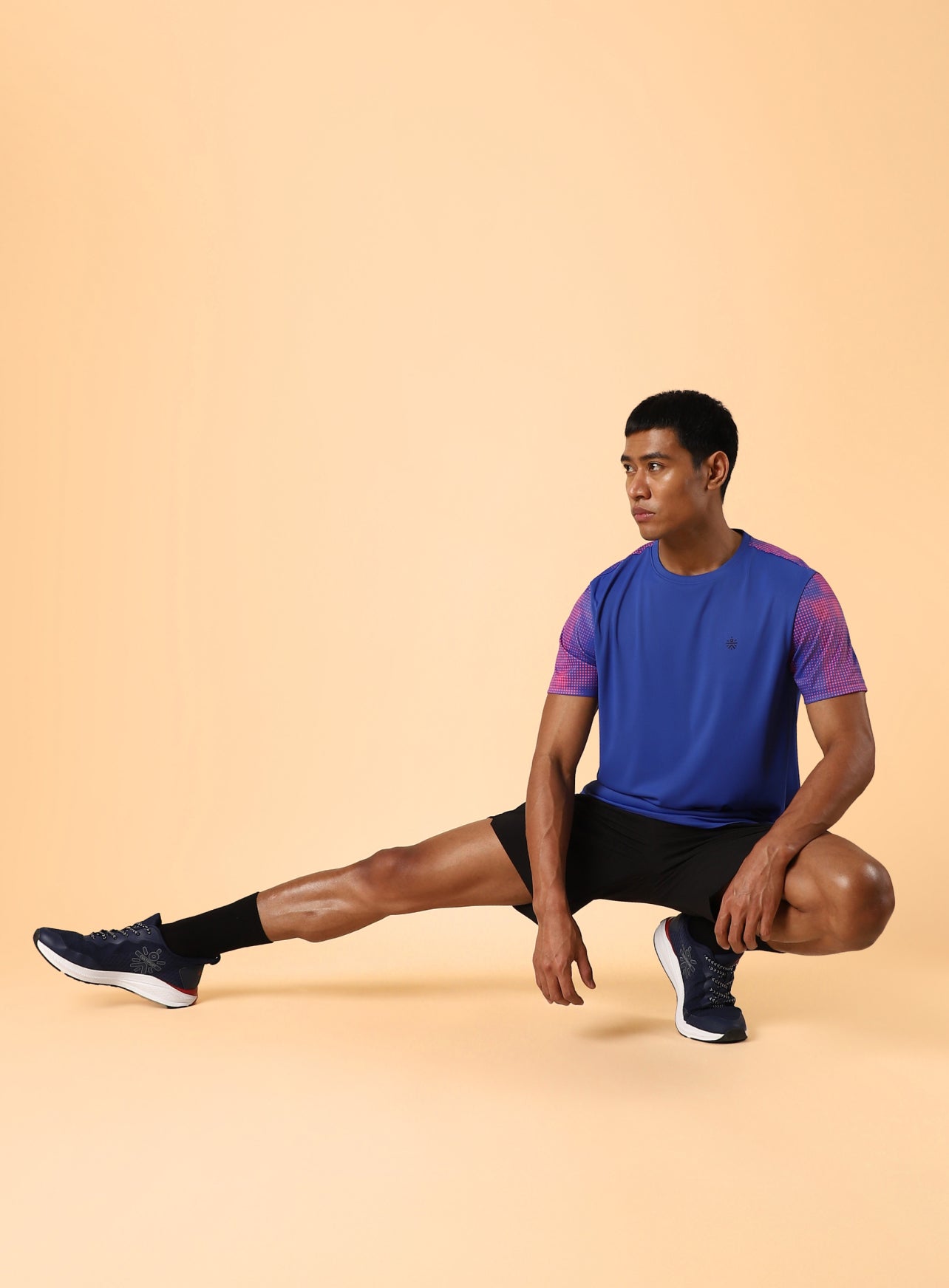 Men's Blue High Energy Print Training T-shirt