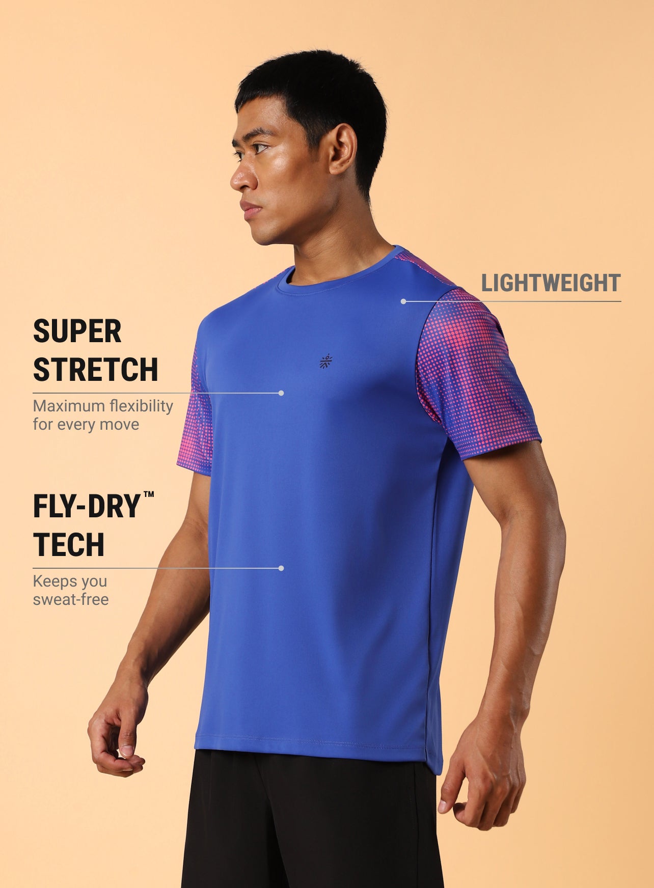 Men's Blue High Energy Print Training T-shirt