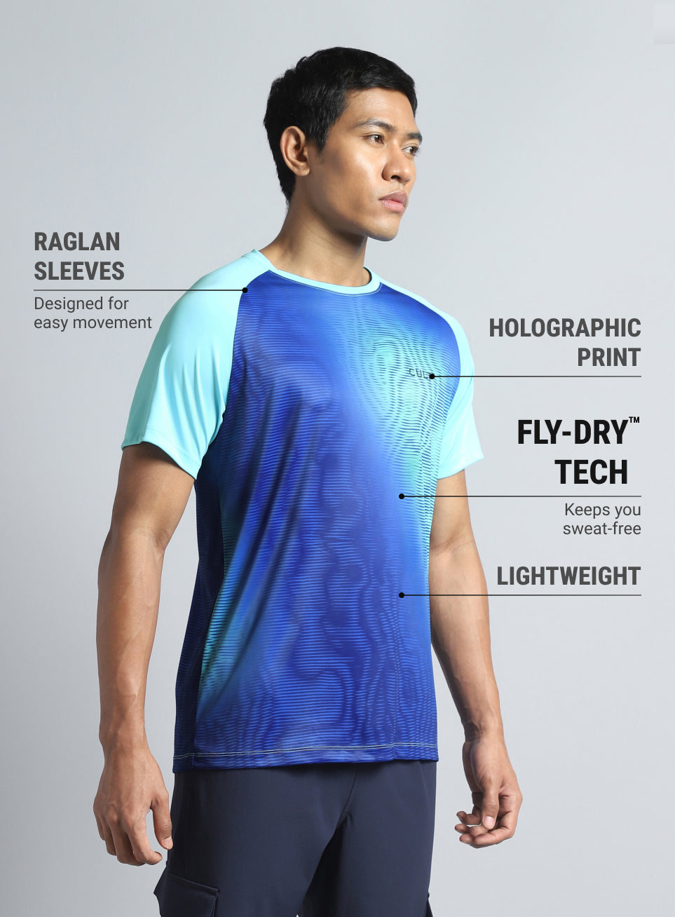 Men's Blue Energy Map All Over Print T-shirt