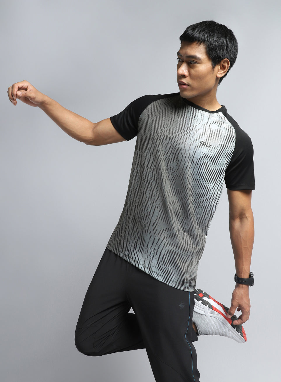 Men's Black Energy Map All Over Print T-shirt