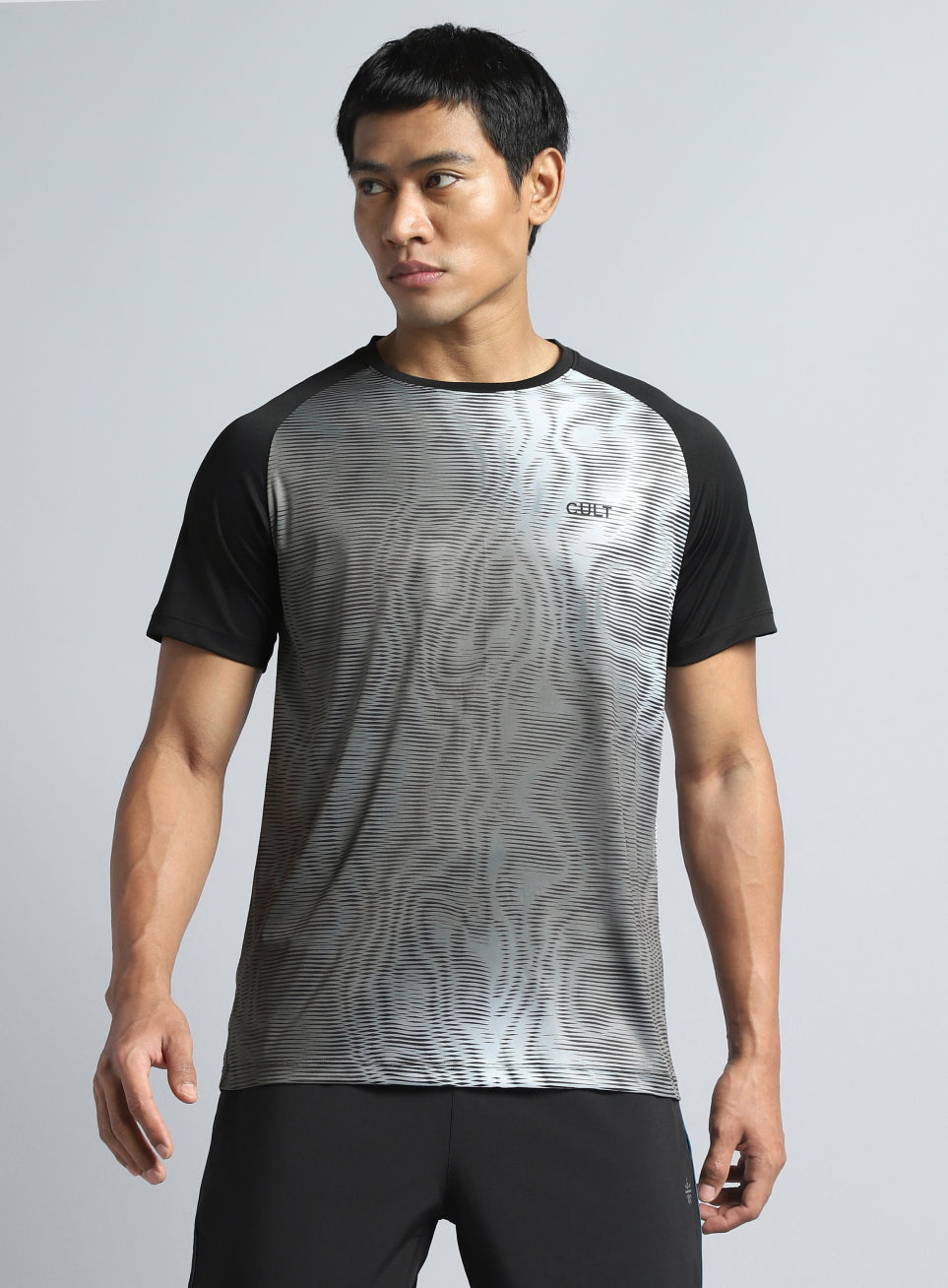 Men's Black Energy Map All Over Print T-shirt