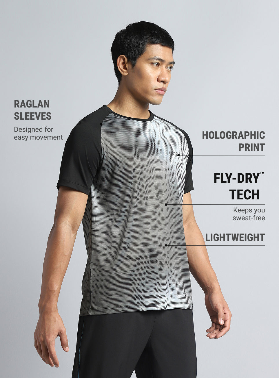 Men's Black Energy Map All Over Print T-shirt