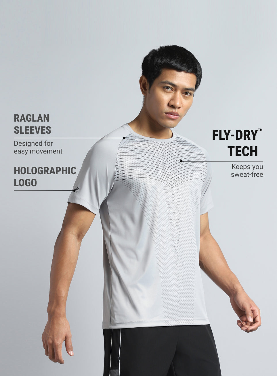 Men's Grey Energy Map Printed T-shirt