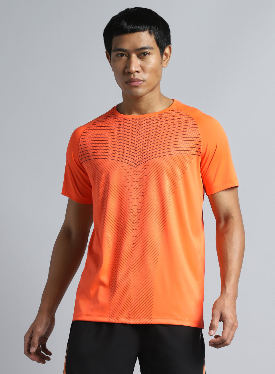Men's Orange Energy Map Printed T-shirt