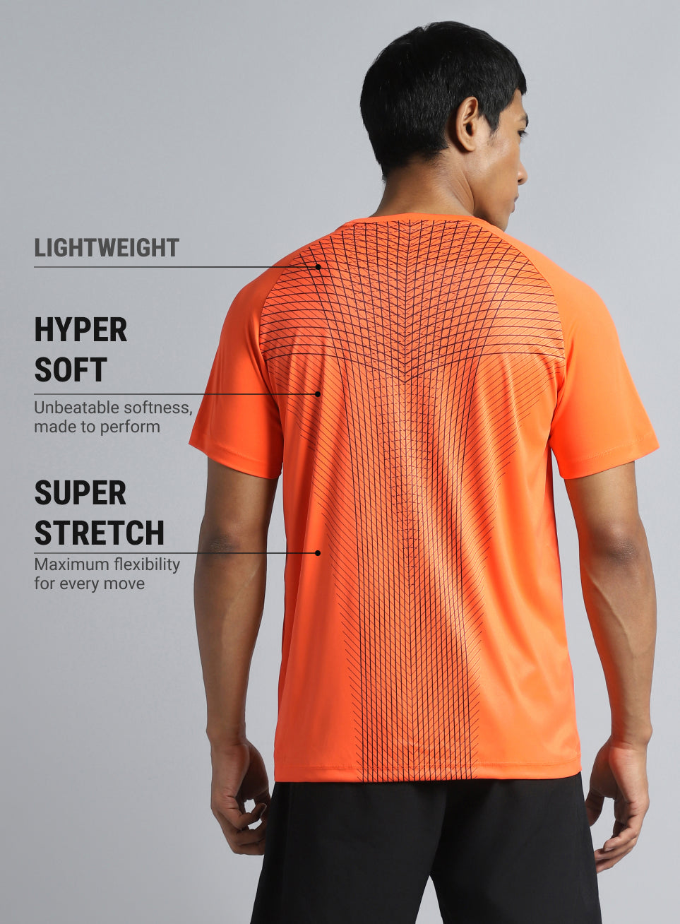 Men's Orange Energy Map Printed T-shirt