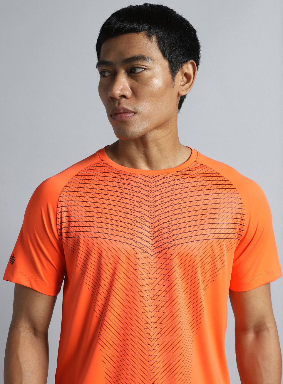 Men's Orange Energy Map Printed T-shirt