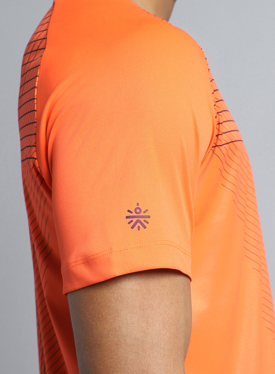 Men's Orange Energy Map Printed T-shirt