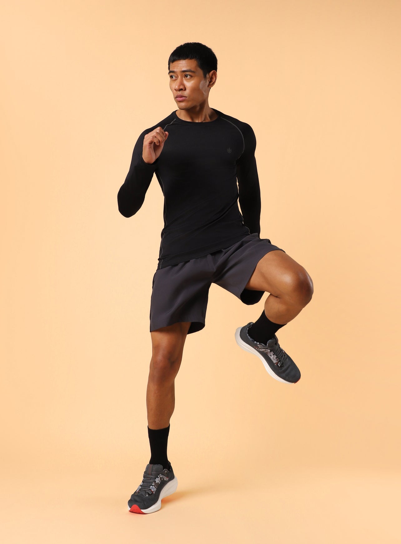 Men's Black Performance Pro Base Layer Slim Fit T-shirt