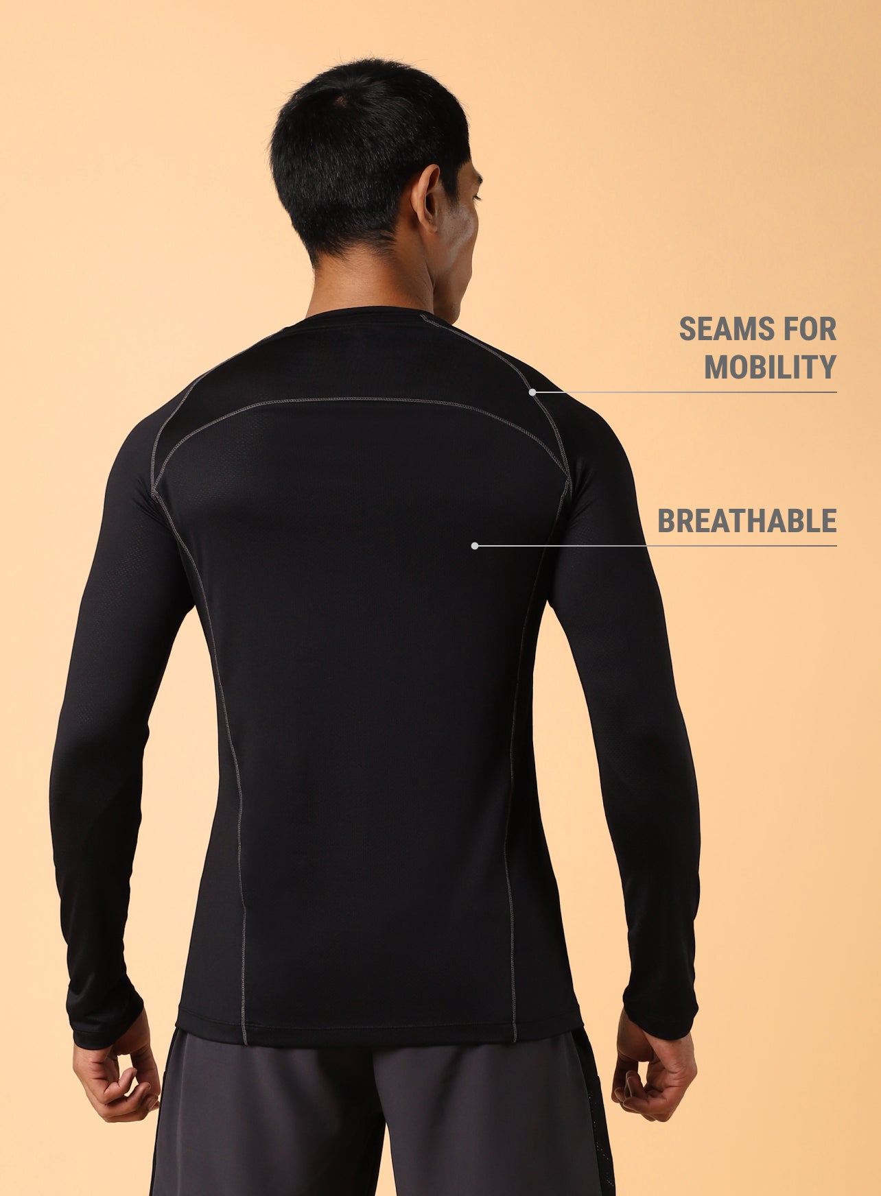 Men's Black Performance Pro Base Layer Slim Fit T-shirt