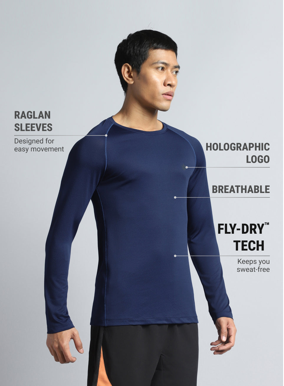 Men's Navy Performance Pro Base Layer Slim Fit T-shirt