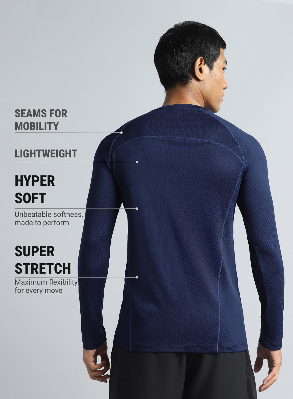 Men's Navy Performance Pro Base Layer Slim Fit T-shirt