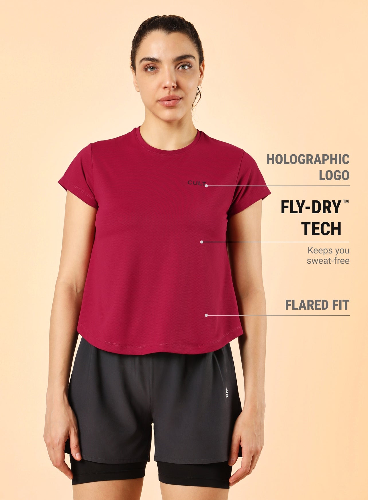 Women's Red High Energy Training Top