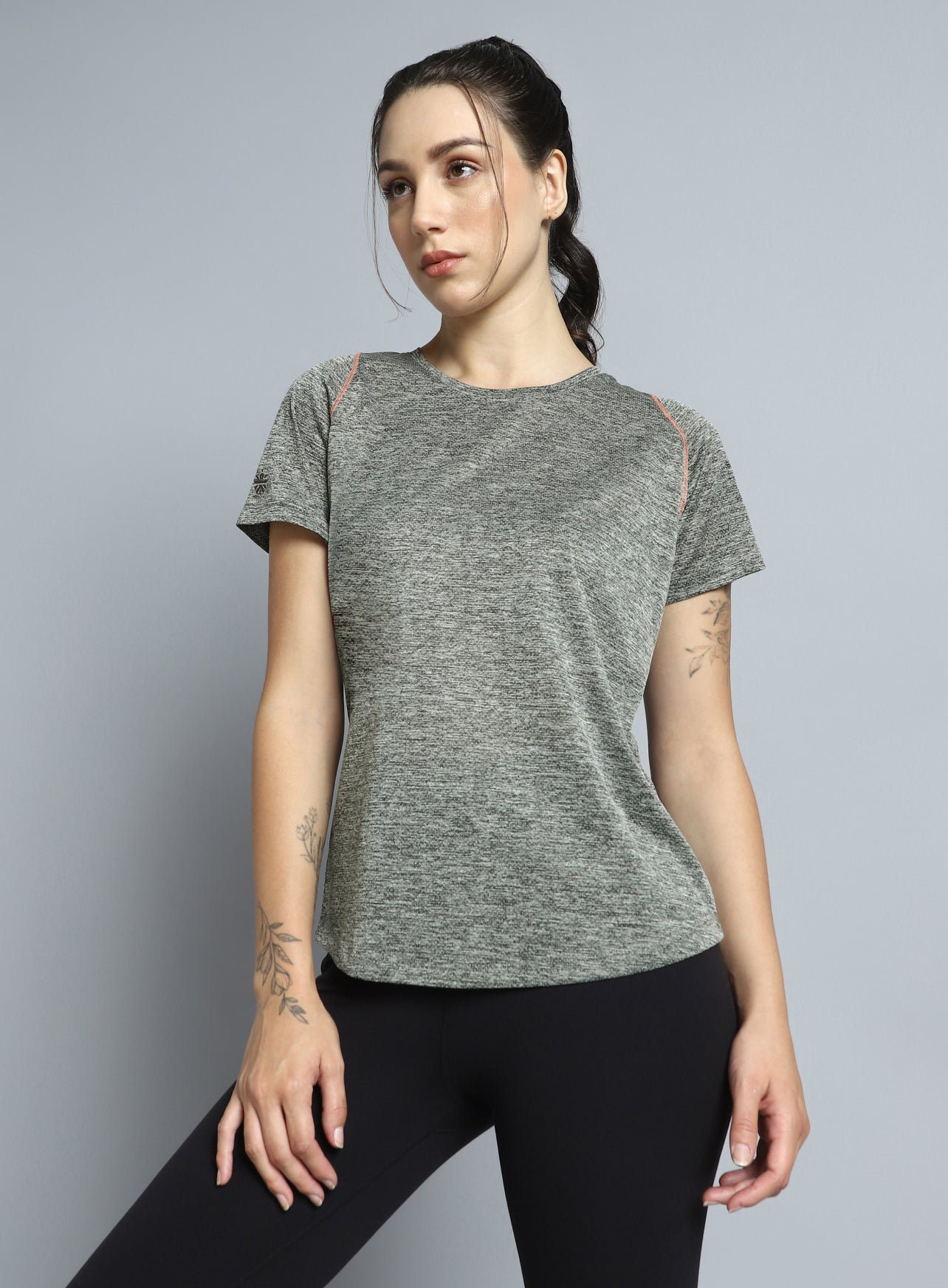 Women's Grey Training Sculpted T-shirt