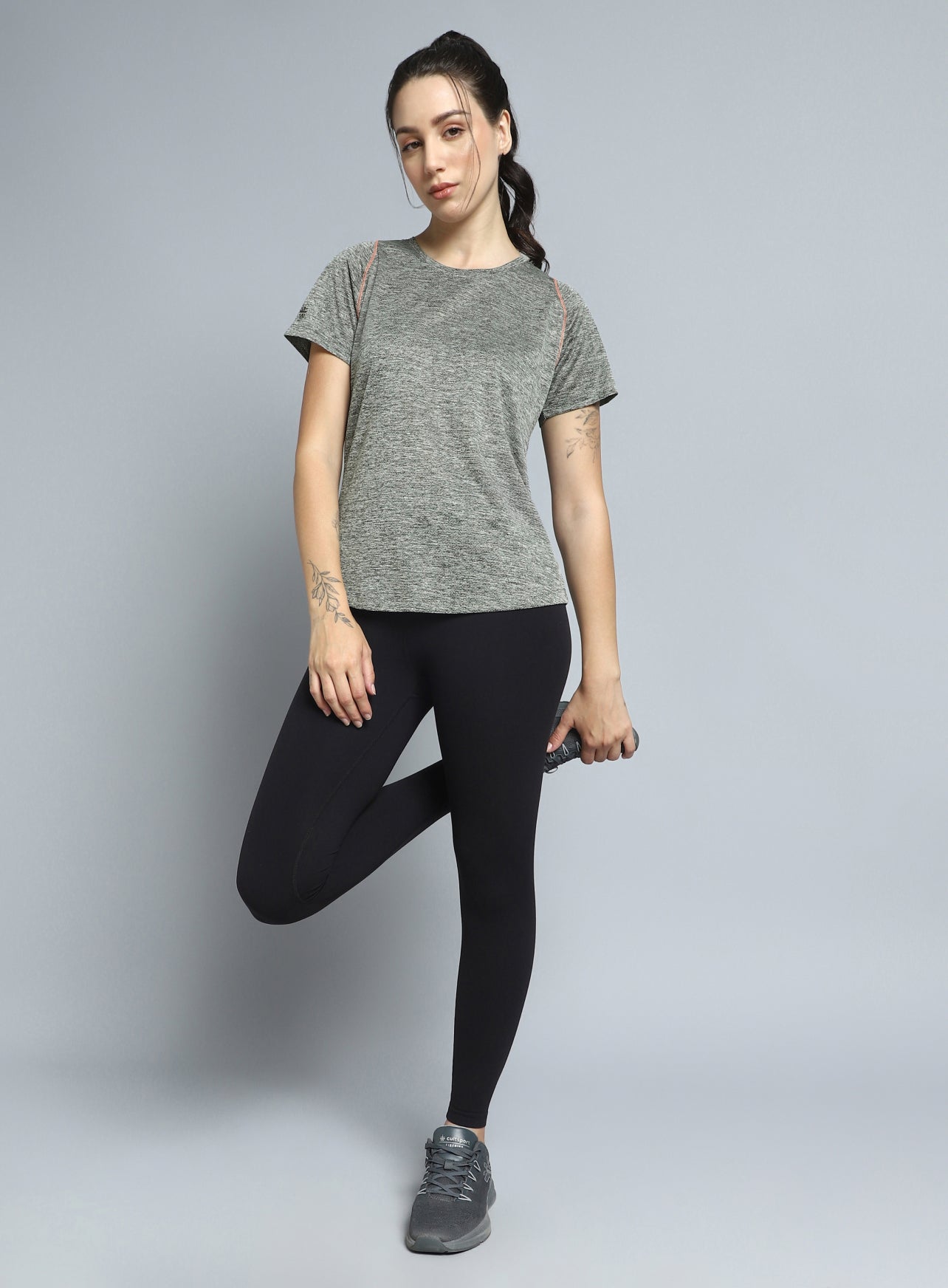 Women's Grey Training Sculpted T-shirt