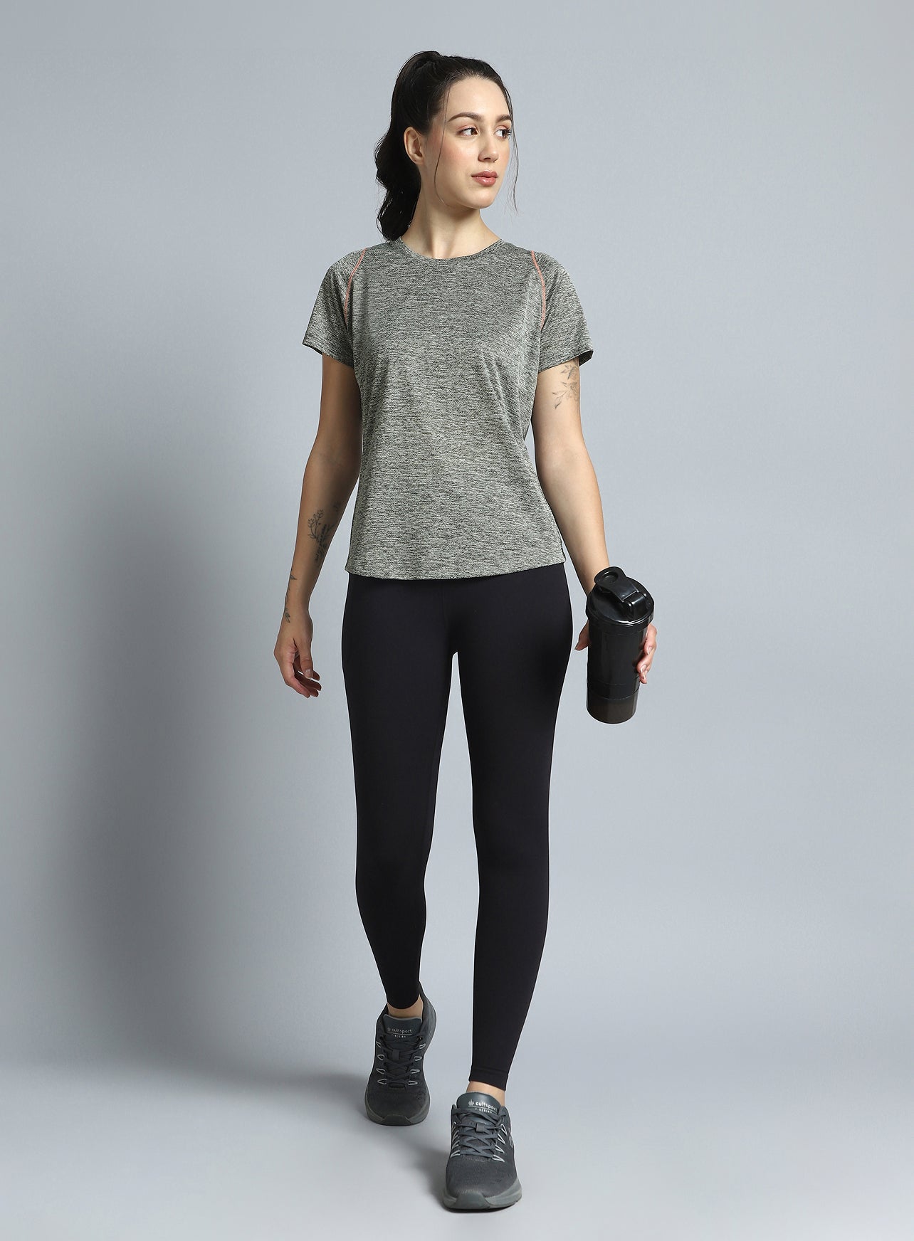 Women's Grey Training Sculpted T-shirt