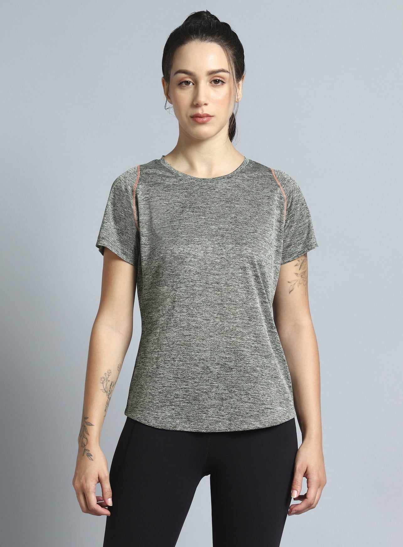 Women's Grey Training Sculpted T-shirt