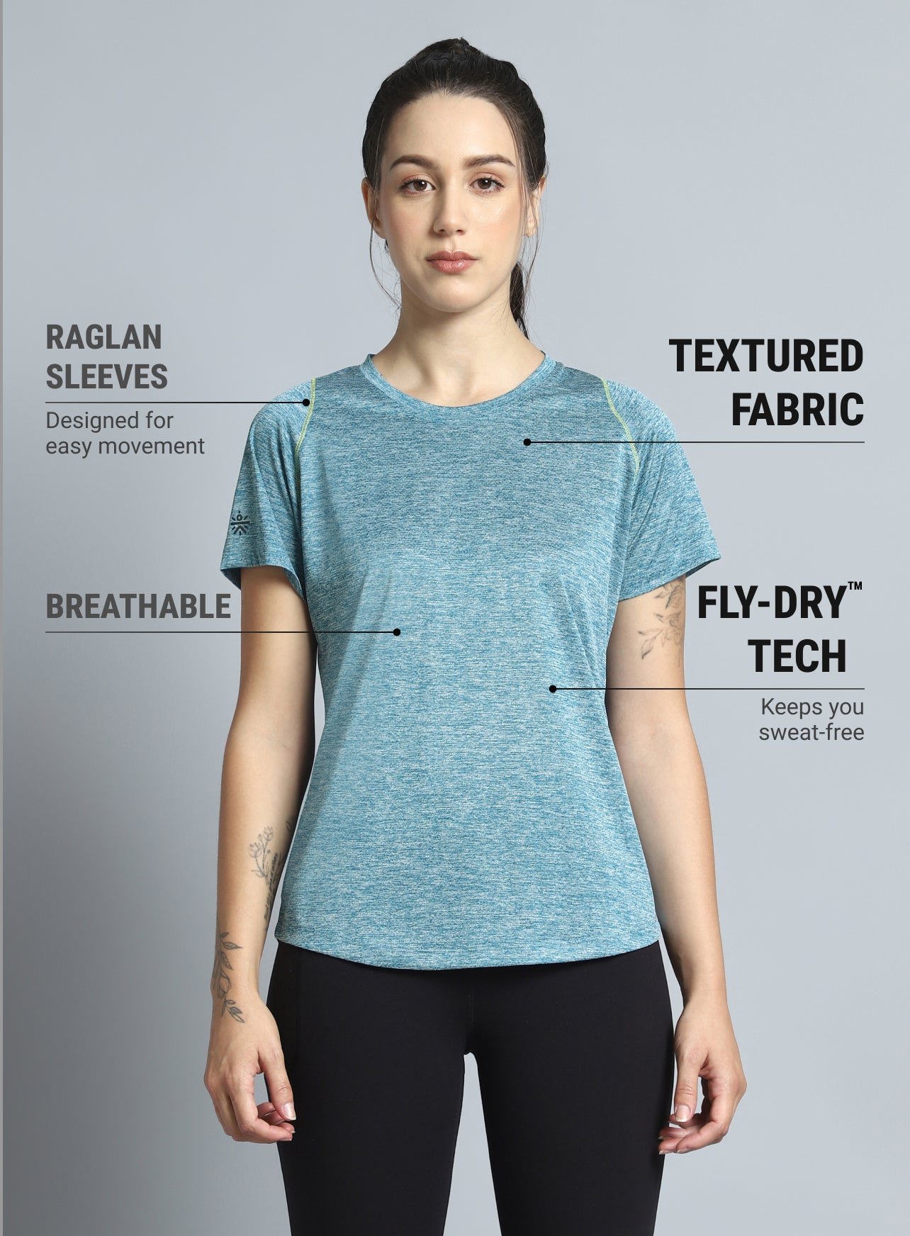 Women's Blue Training Sculpted T-shirt