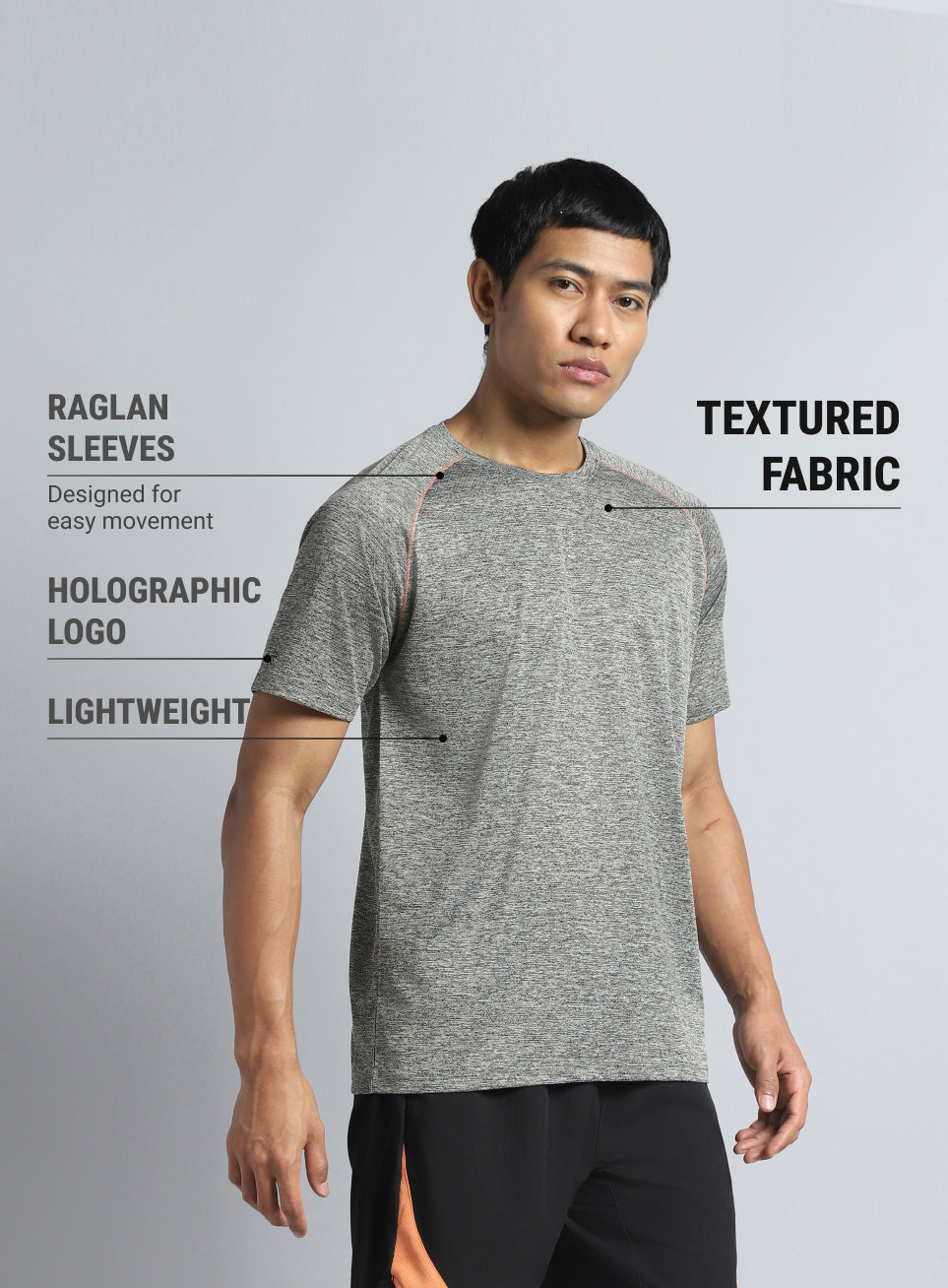 Men's Grey Training Sculpted T-shirt