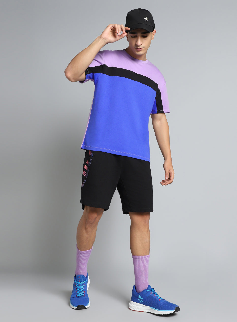 Men's Purple Dance off Colourblock T-shirt