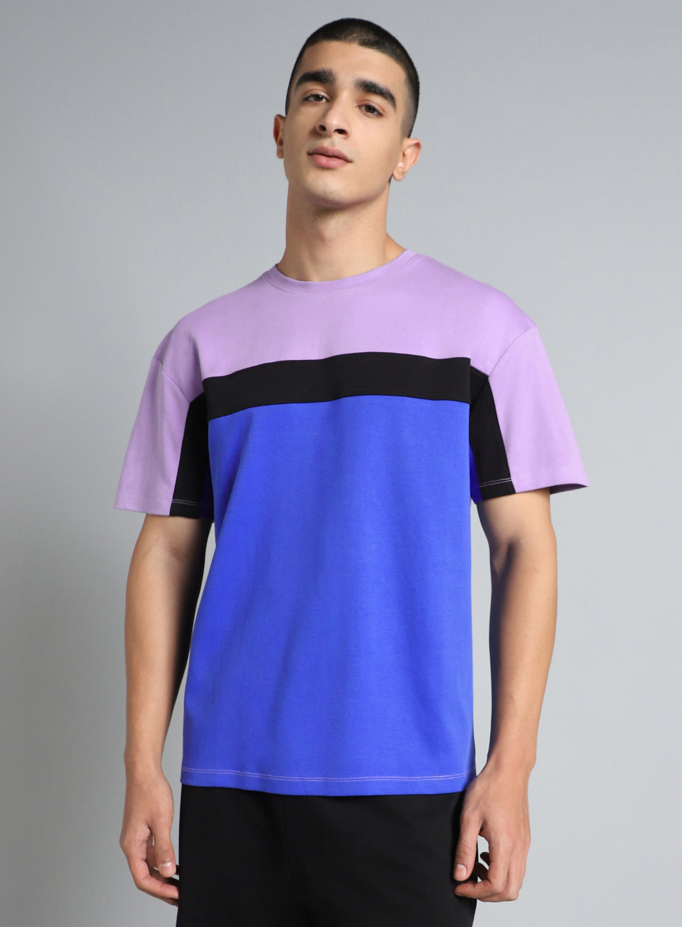 Men's Purple Dance off Colourblock T-shirt
