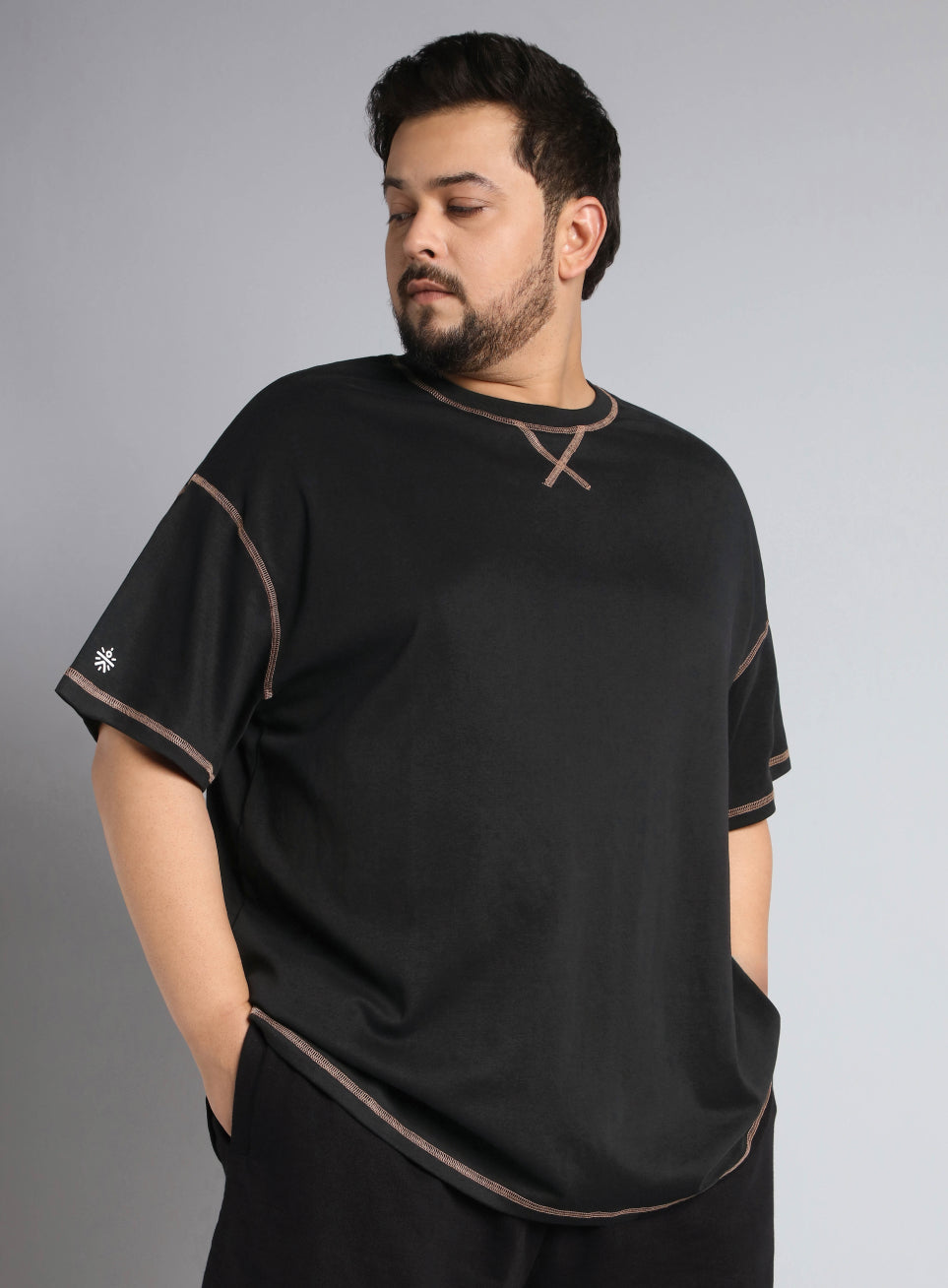 Men's Black Play Day Plus Size Oversized fit T-shirt