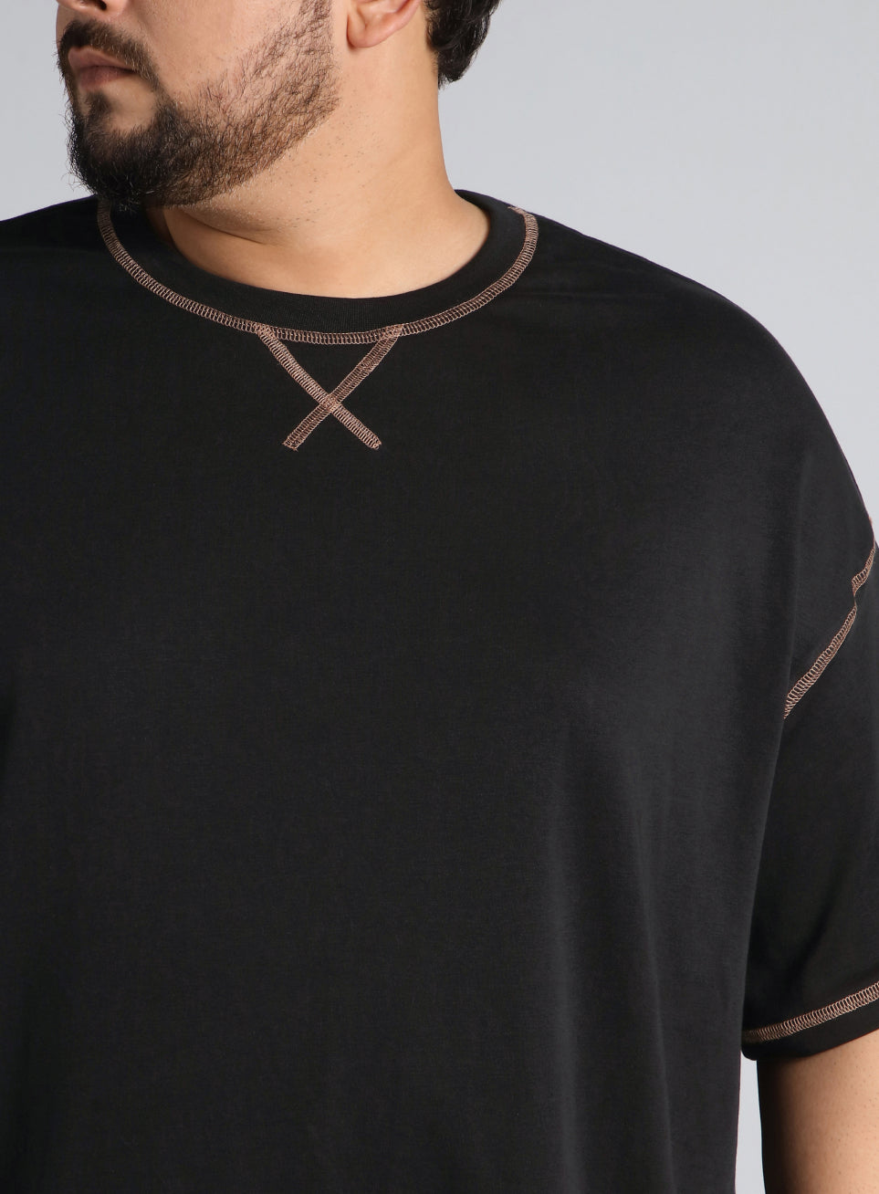 Men's Black Play Day Plus Size Oversized fit T-shirt