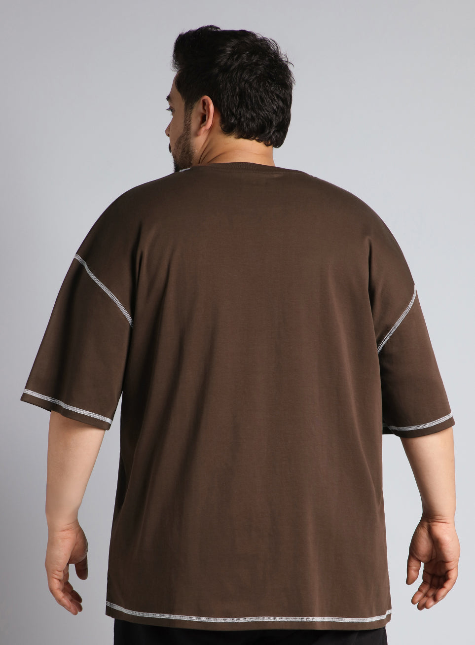 Men's Brown Play Day Plus Size Oversized fit T-shirt