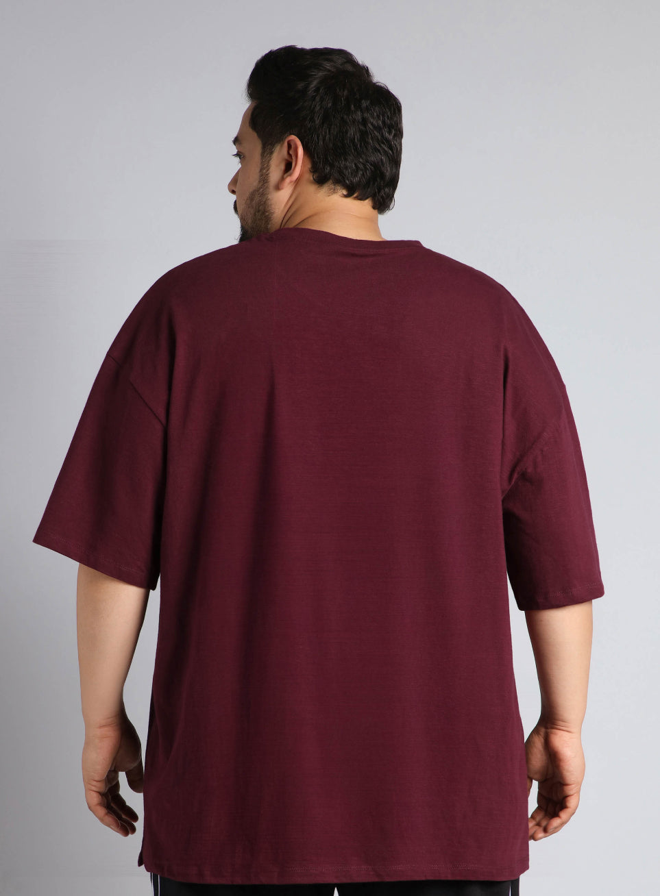 Men's Maroon Cult Graphic Plus Size Oversized fit T-shirt