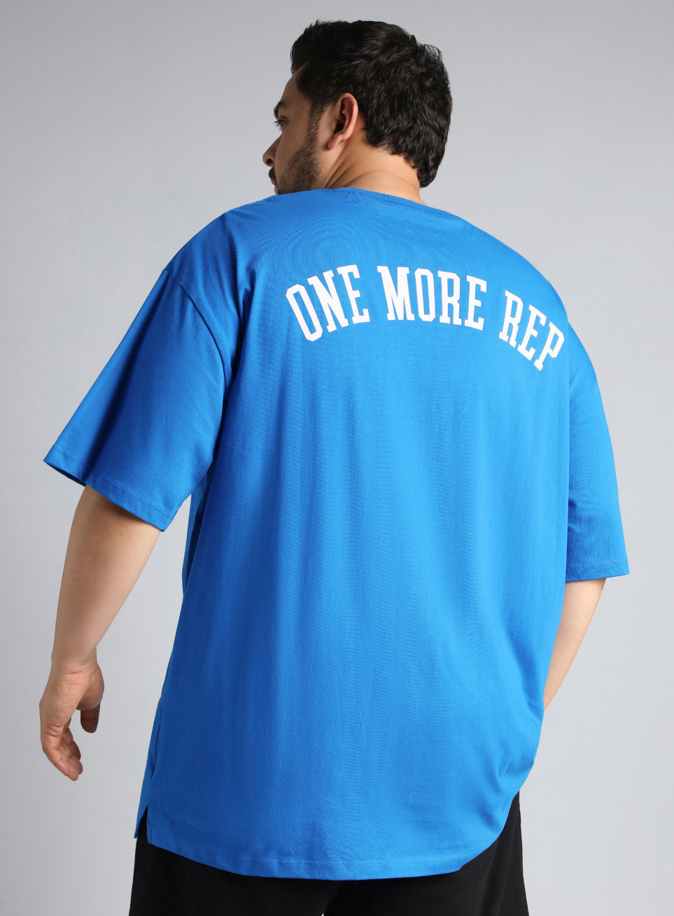 Men's Blue One More Rep Graphic Plus Size Oversized fit T-shirt