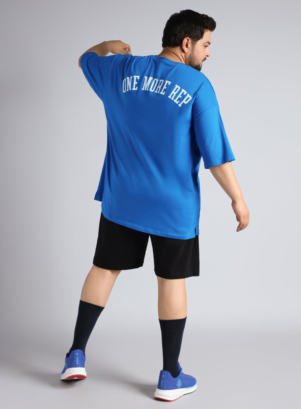 Men's Blue One More Rep Graphic Plus Size Oversized fit T-shirt