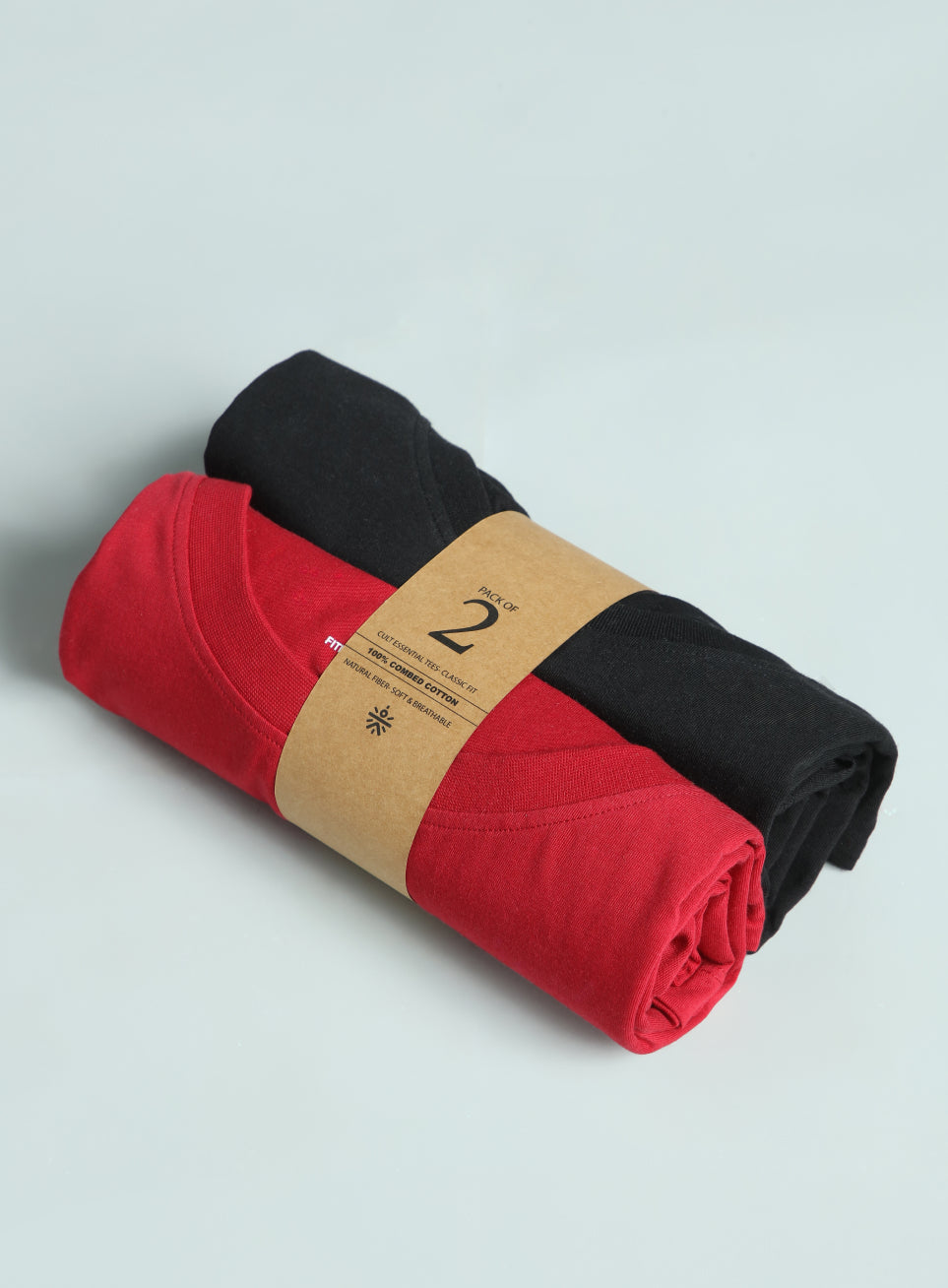 Men's Cult Essential Cotton Plus Size Pack of 2 Regular fit T-shirt