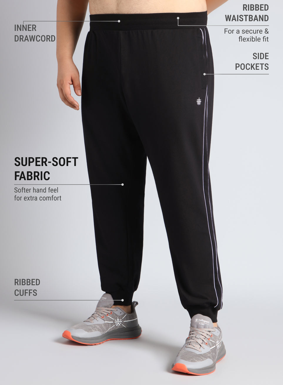 Men's Black Level Up Plus Size Joggers