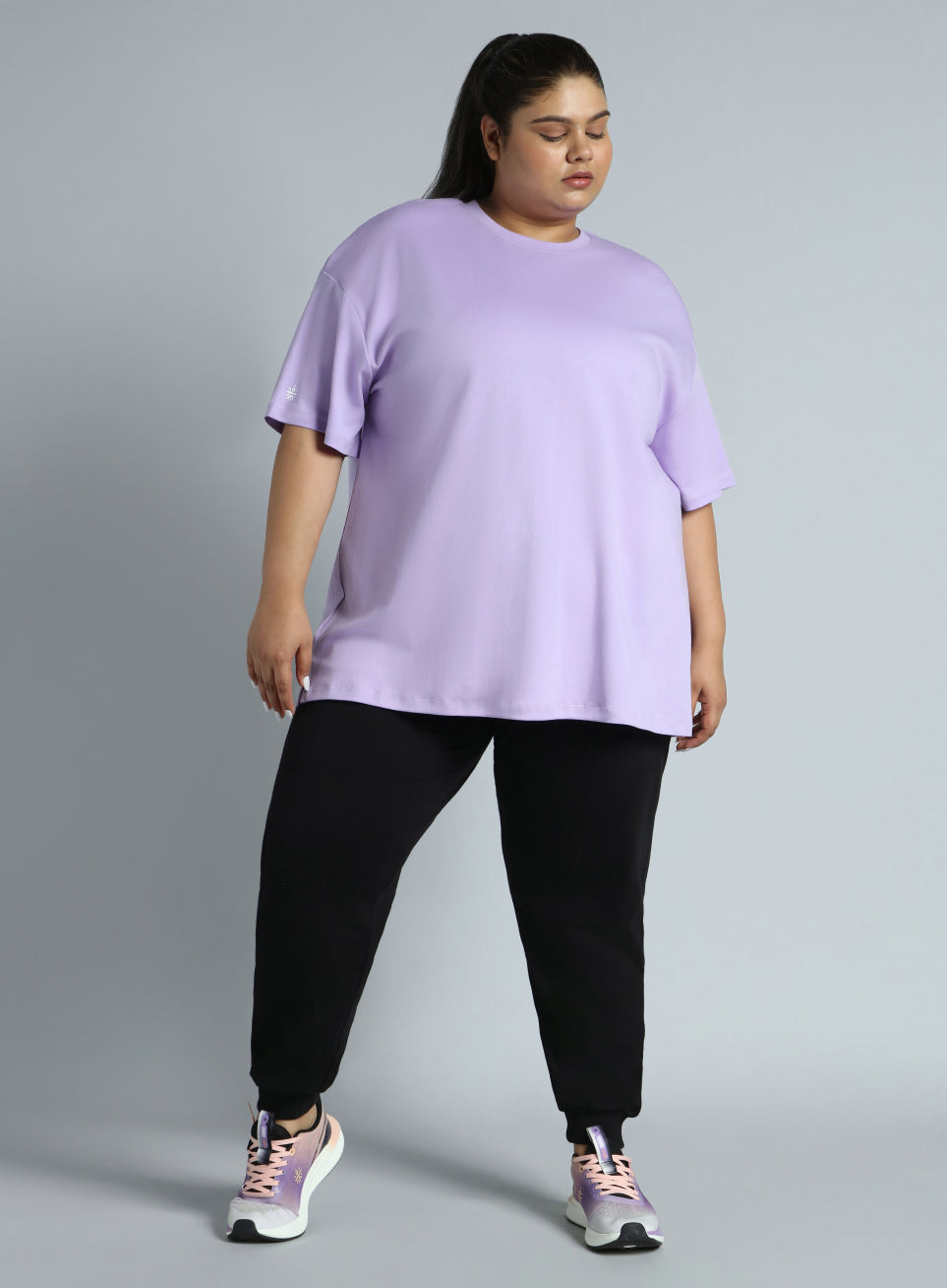 Women's Pink Cotton Plus Size Everyday Oversized Fit T-shirt
