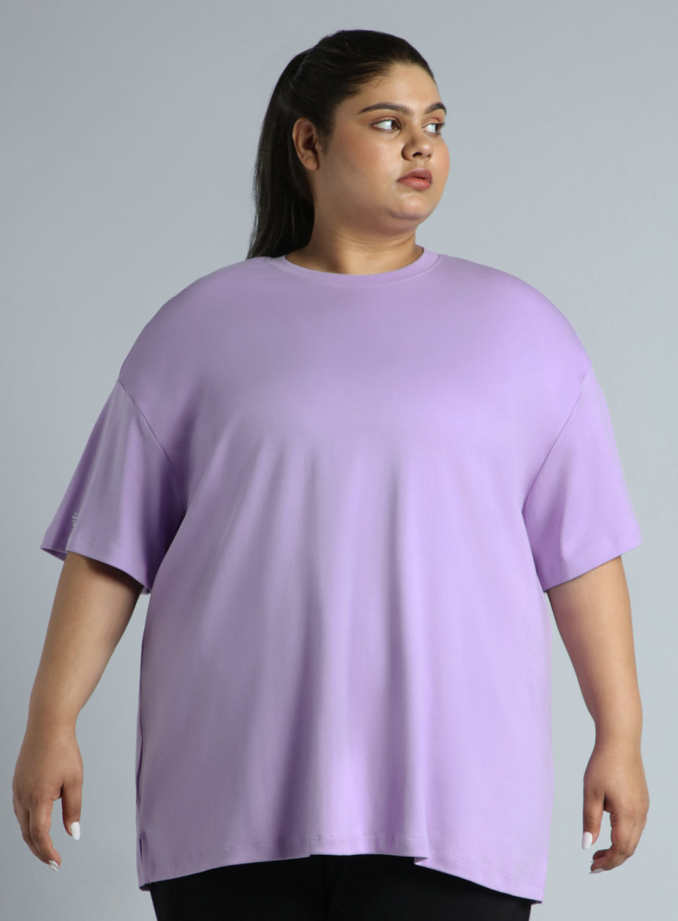 Women's Pink Cotton Plus Size Everyday Oversized Fit T-shirt