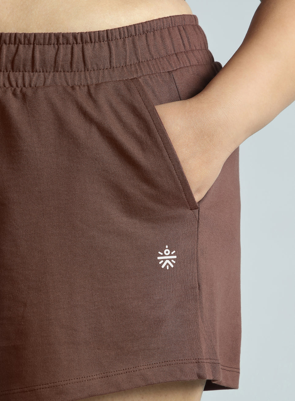 Women's Brown Plus Size Everyday Essential Cotton Shorts