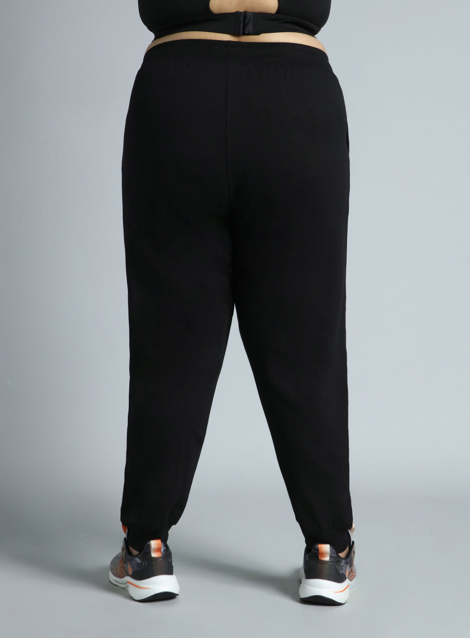 Women's Sky Black Cotton Plus Size Everyday Joggers