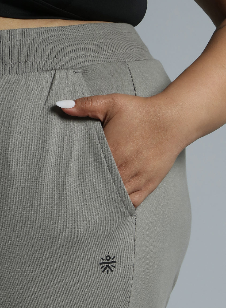 Women's Sky Dark Grey Cotton Plus Size Everyday Joggers