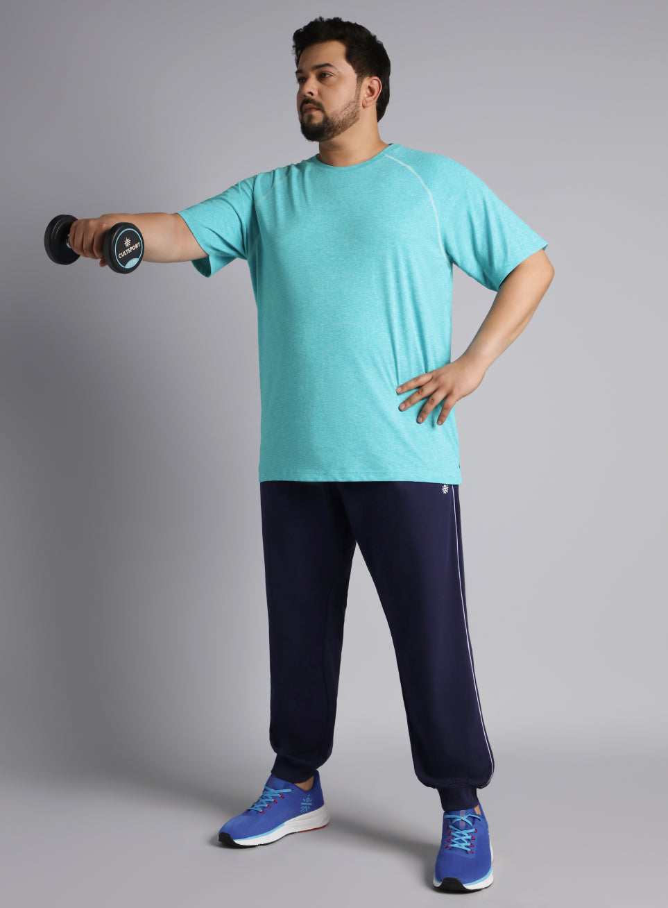 Men's Blue Flex Plus Size COMFORtech Regular fit T-shirt