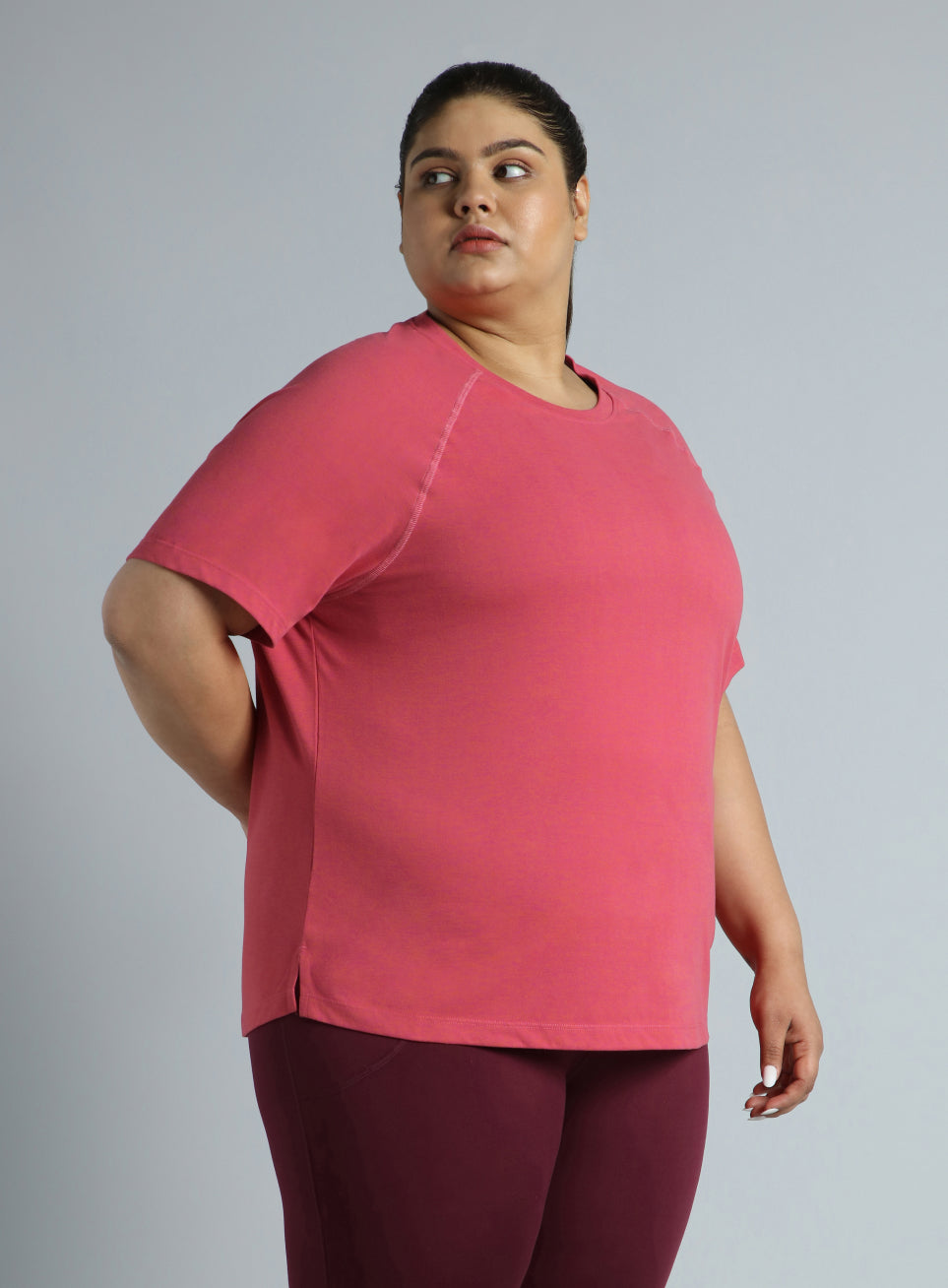 Women's Pink Flex Plus Size COMFORtech Regular Fit T-shirt