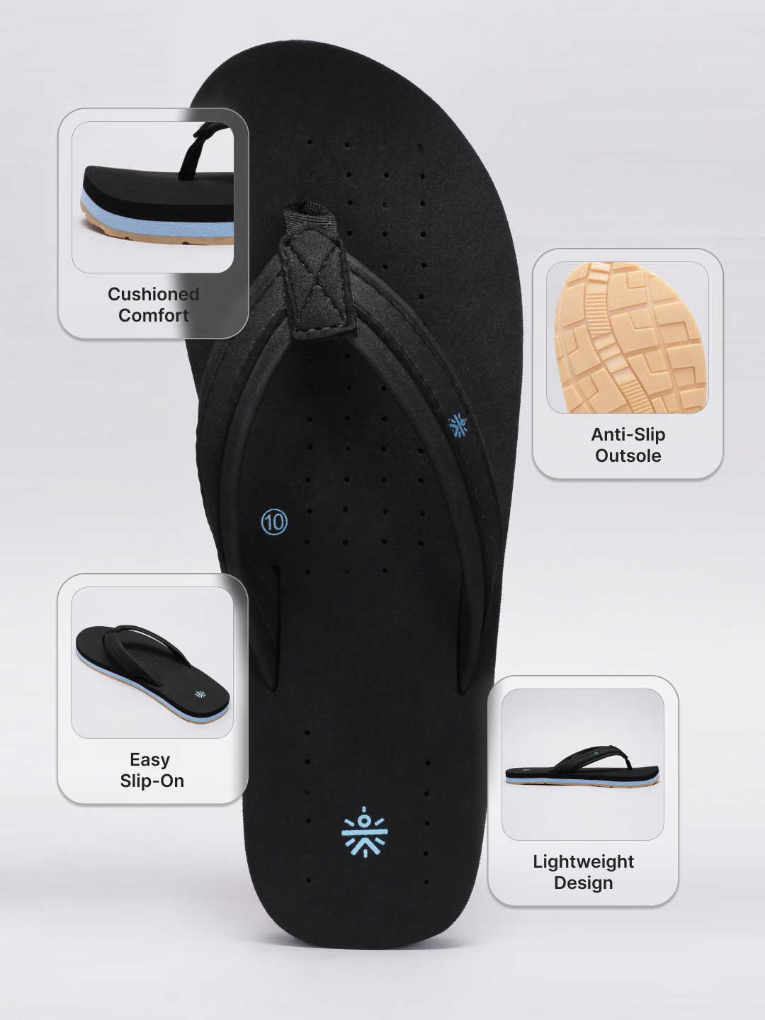 cult Men's Breez Flip Flops - Black