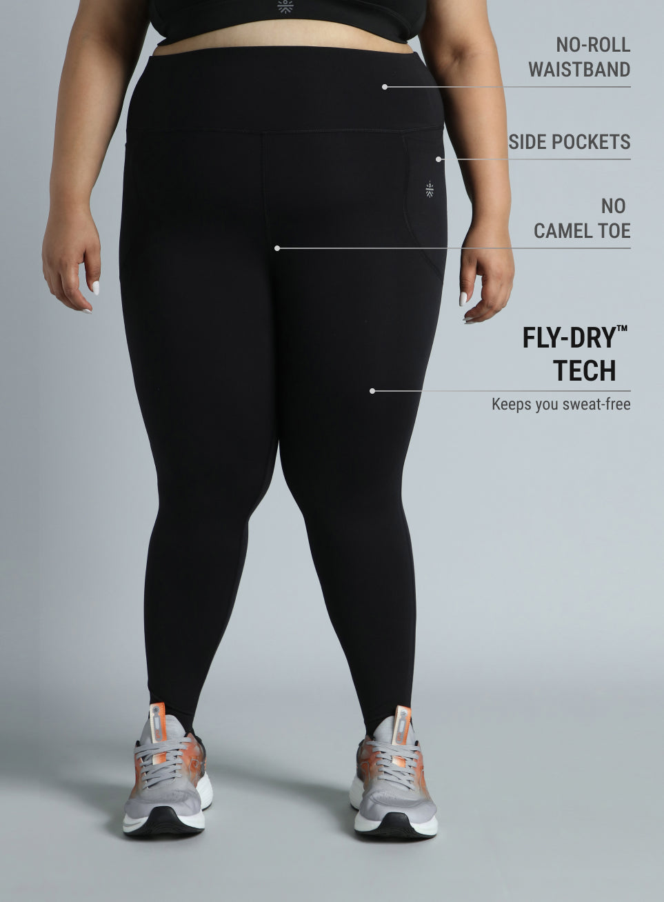 Women's Black Training Essential Plus Size Tights