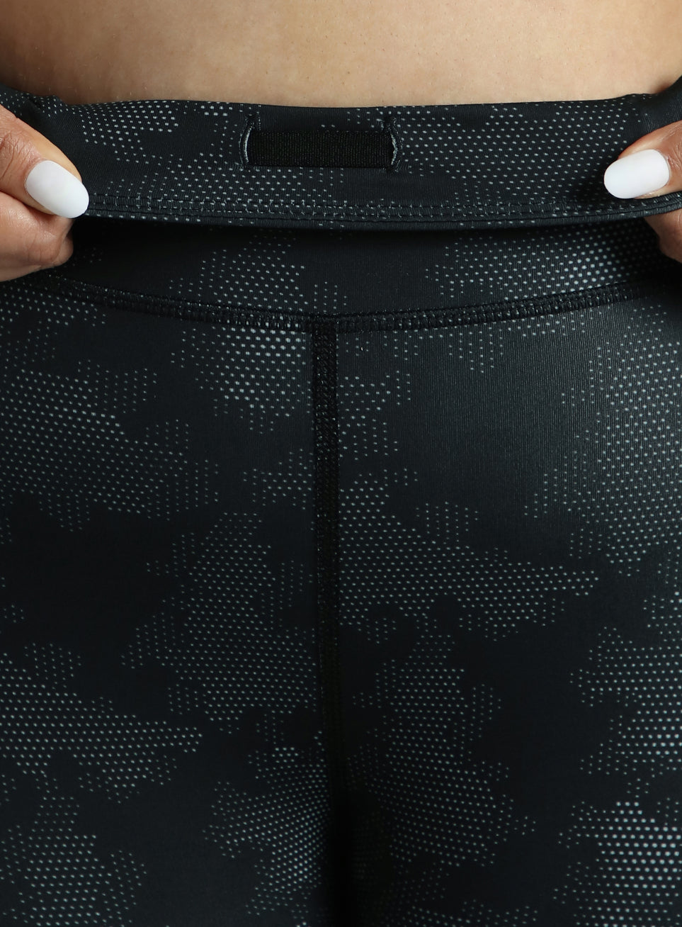 Women's Black Training Essential Plus Size Printed Tights