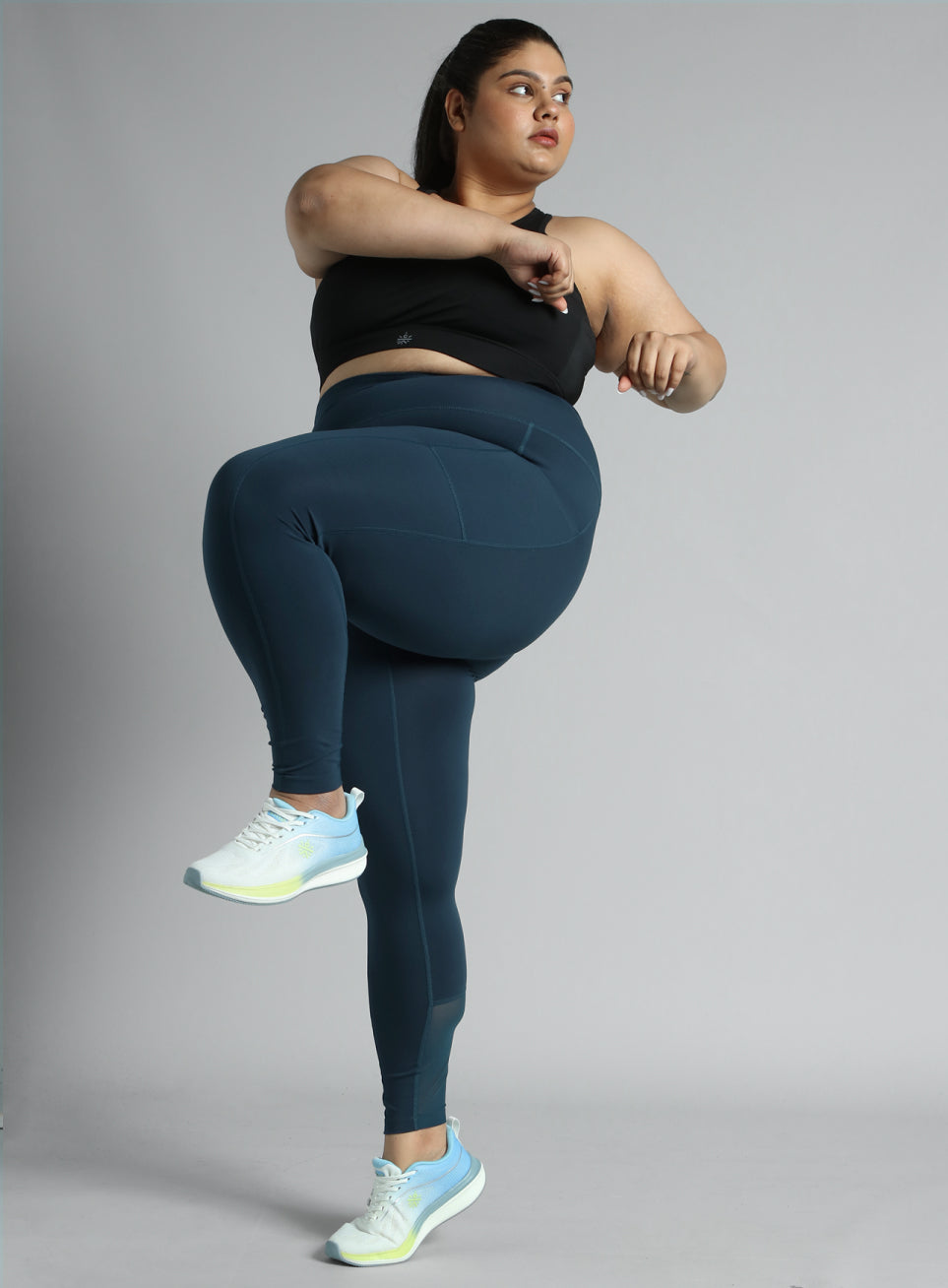 Women's Navy Running Essential Plus Size Tights