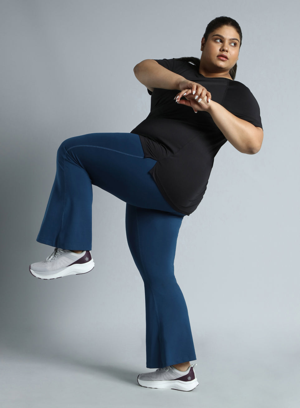 Women's Navy All Format Training Plus Size Flared Pants