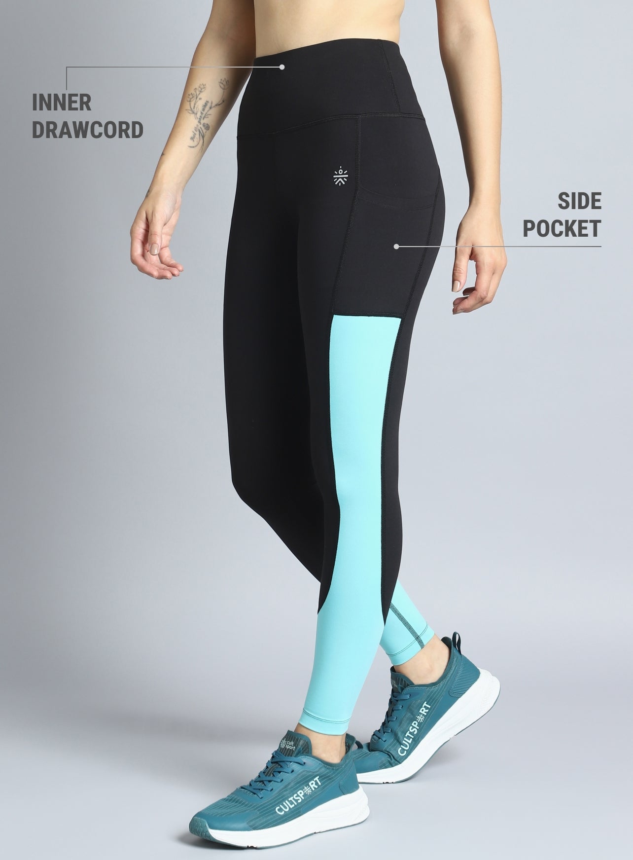 Women's Black Dance Off Colourblock COMFLex Tights