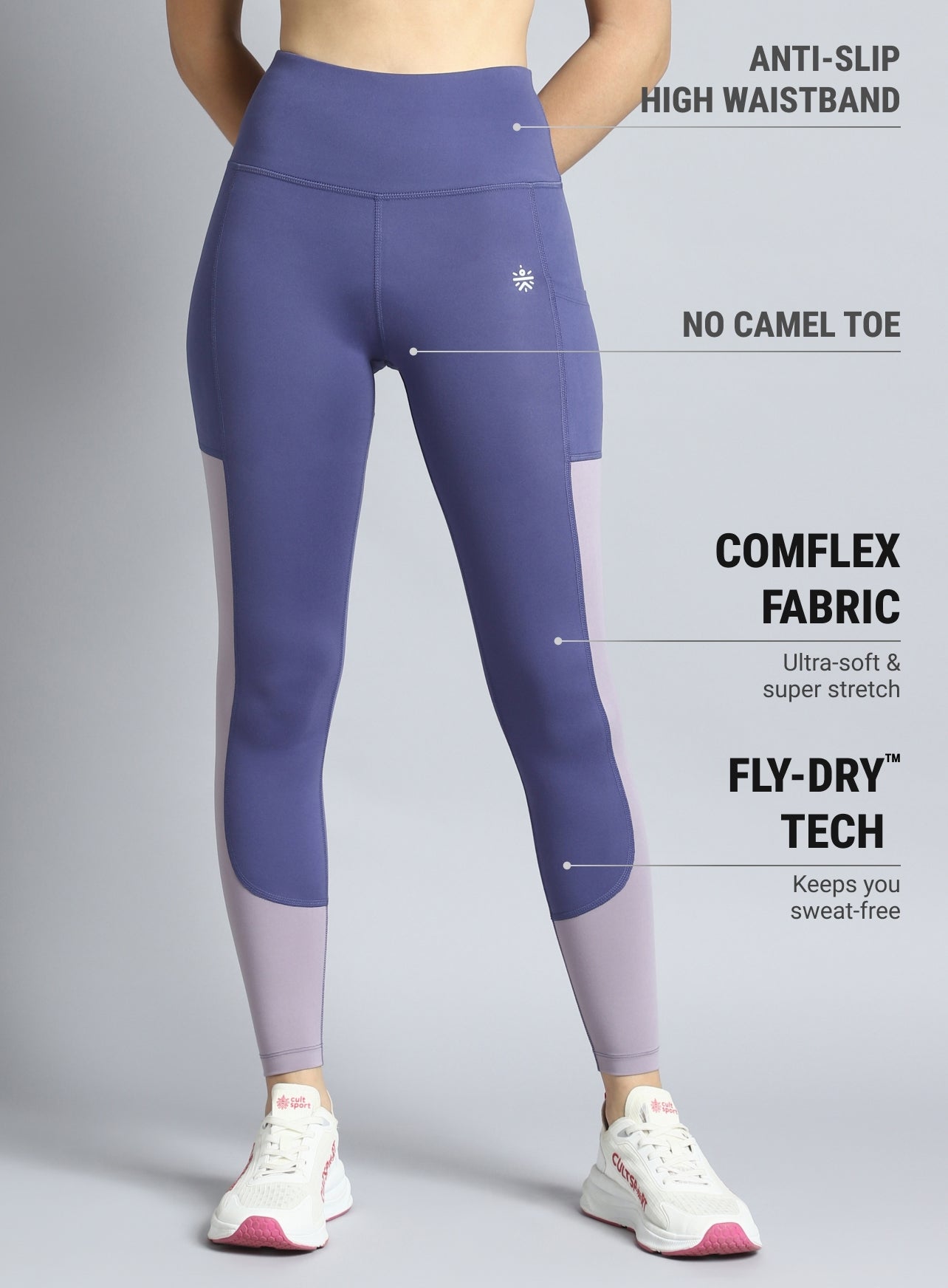 Women's Purple Dance Off Colourblock COMFLex Tights