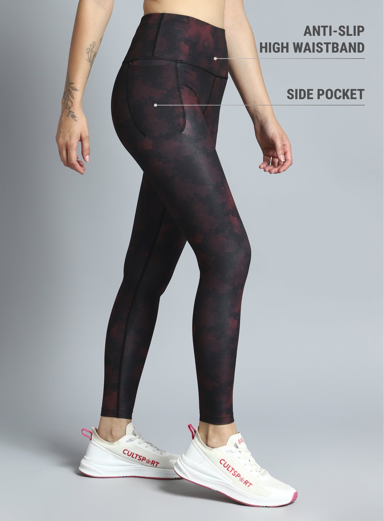 Women's Black Dance Flow AOP COMFlex Tights