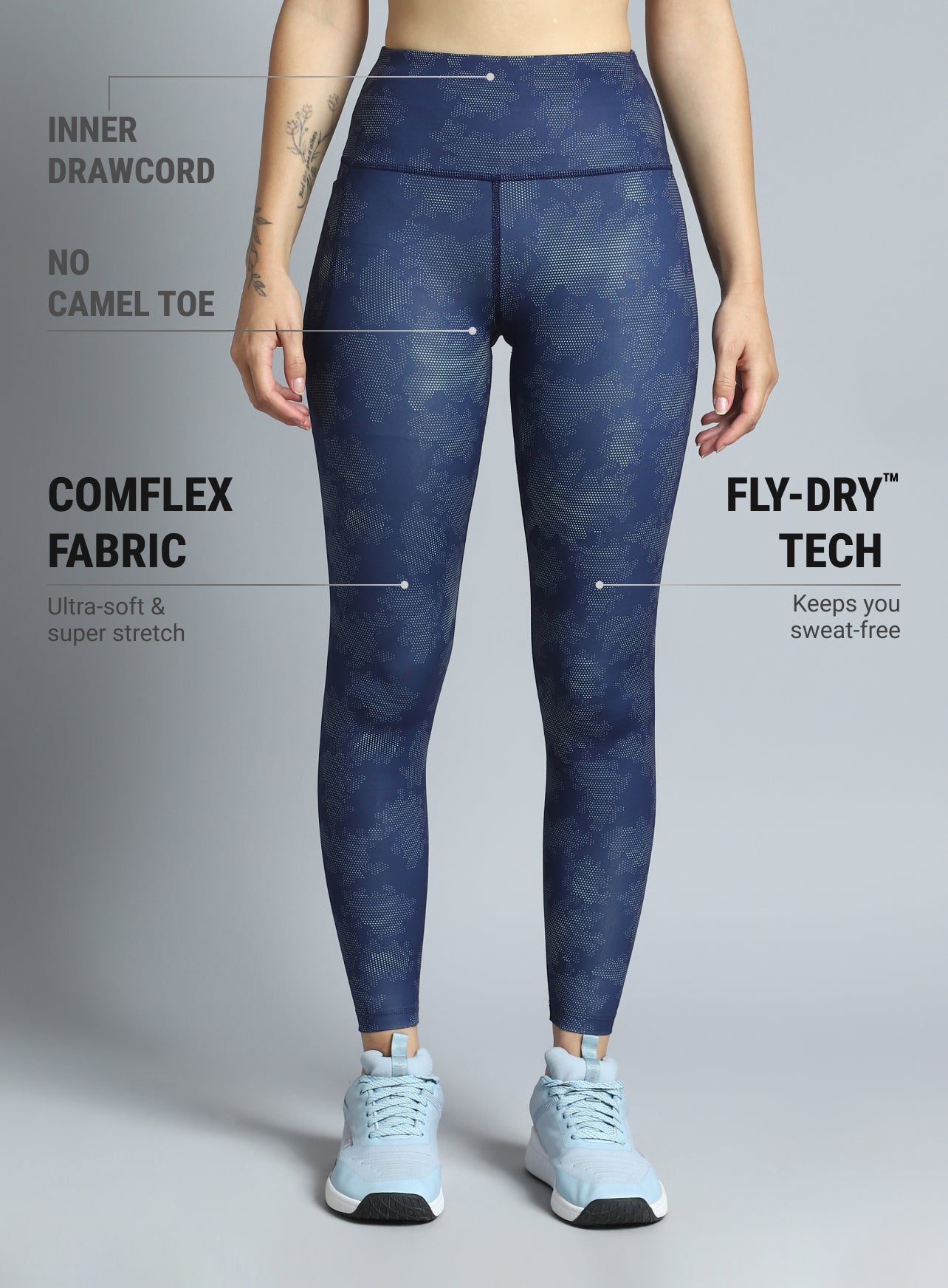 Women's Navy Dance Flow AOP COMFlex Tights